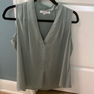 Rose and Olive Sage Green Sleeveless Blouse Medium